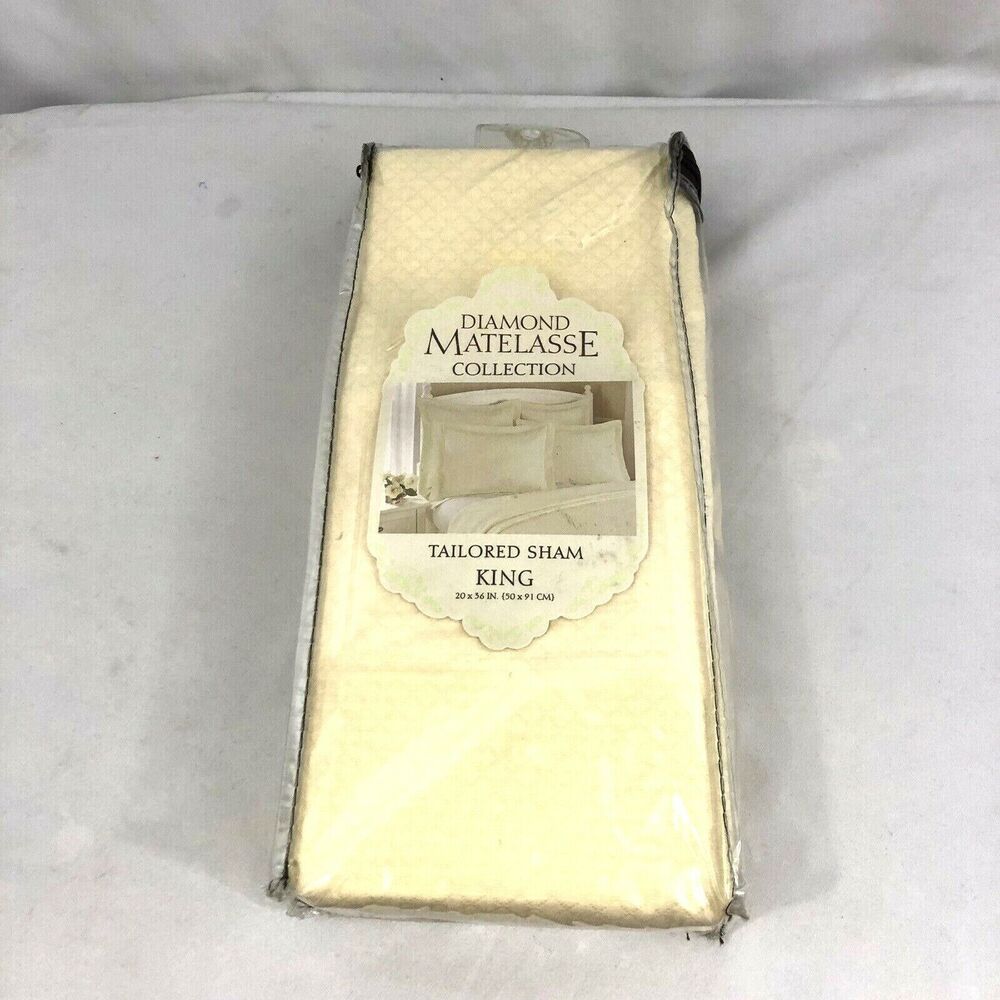 Diamond Matelasse King Pillow Sham Ivory Collection Diamond Print